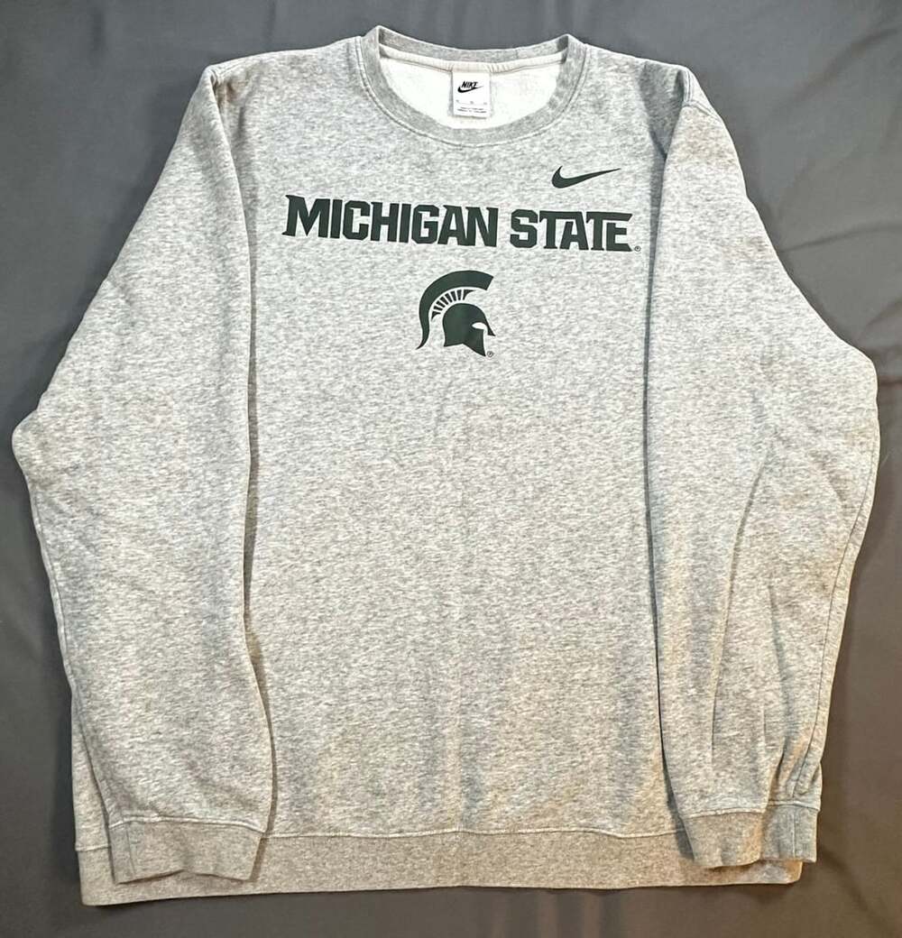 Nike Michigan State Spartans Sweatshirt Mens XL Gray Crewneck NCAA MSU